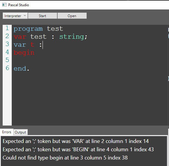 pascal errors